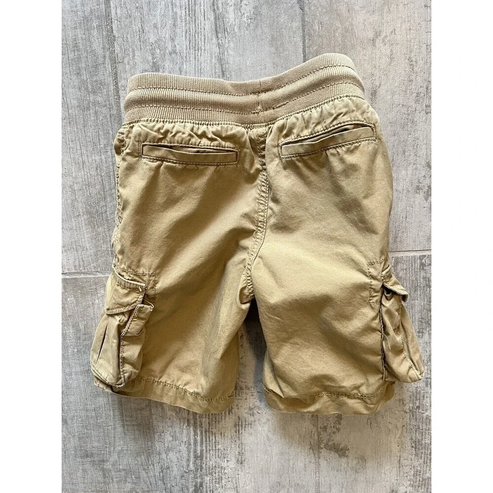GAP Kids Boy Toddler Drawstring Elastic Shorts Easy On Shorts Khaki Cargo XS 4-5